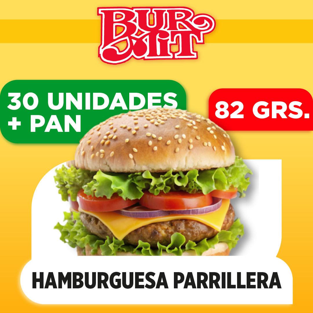 30 Hamburguesas BURMIT de 82 grs + Pan
