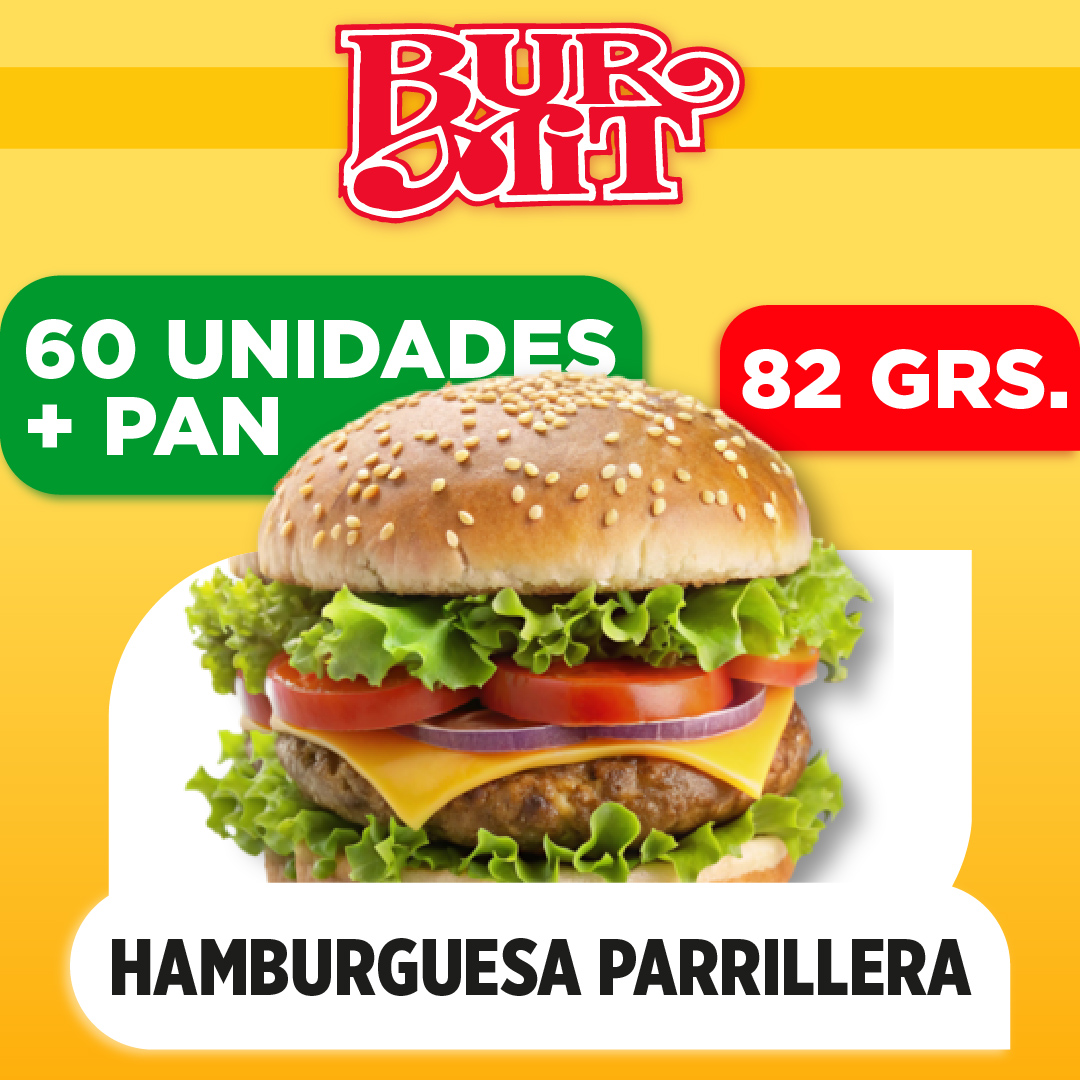 60 Hamburguesas BURMIT de 82 grs + Pan