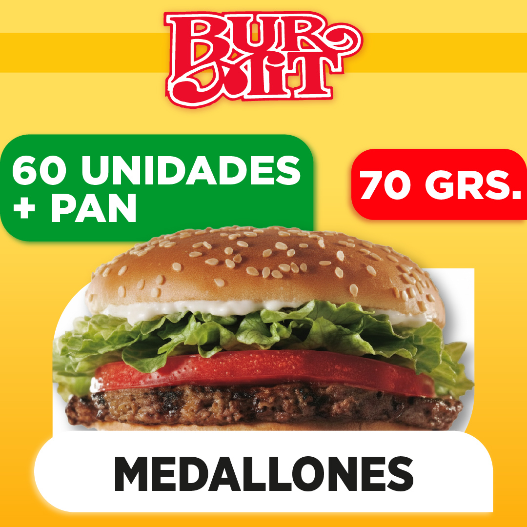 60 medallones BURMIT de 70 grs + Pan