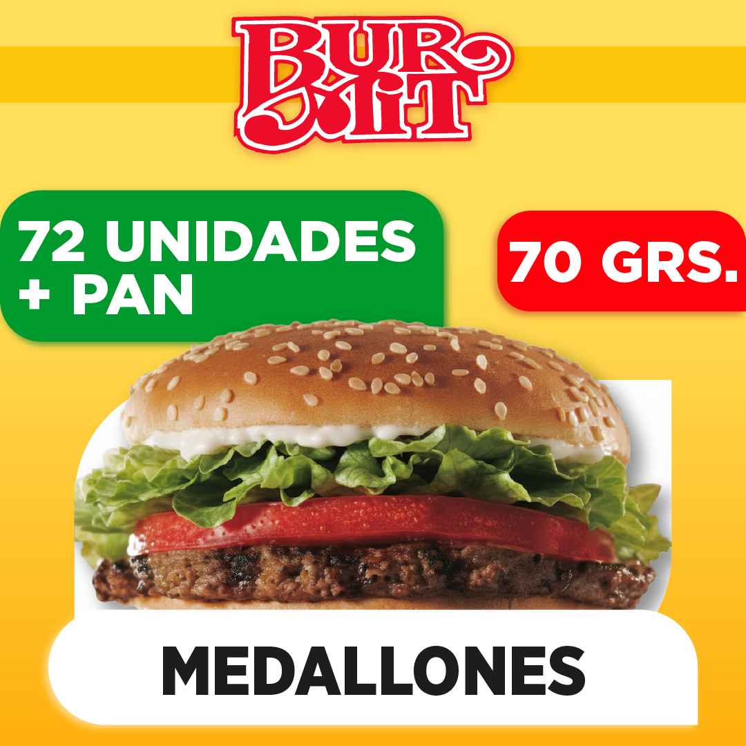 72 medallones BURMIT de 70 grs + Pan