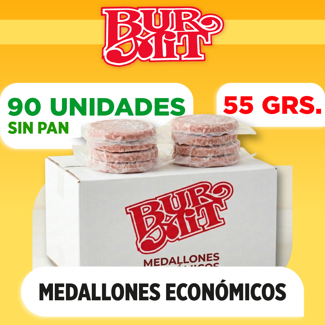 Medallones Burmit (55 grs) x 90 unidades SIN PAN