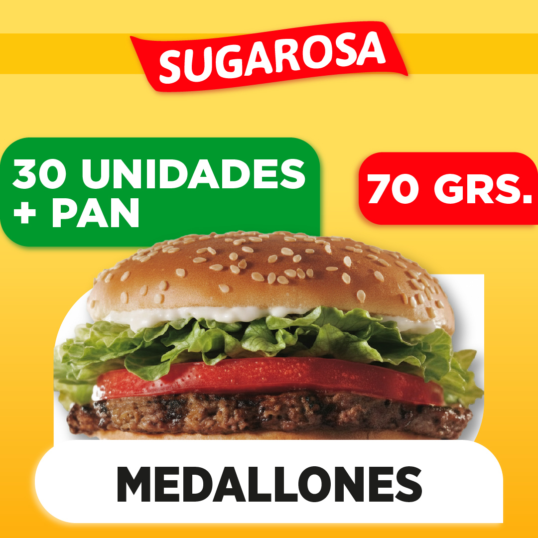 30 MEDALLONES SUGAROSA DE 70 GRS + PAN