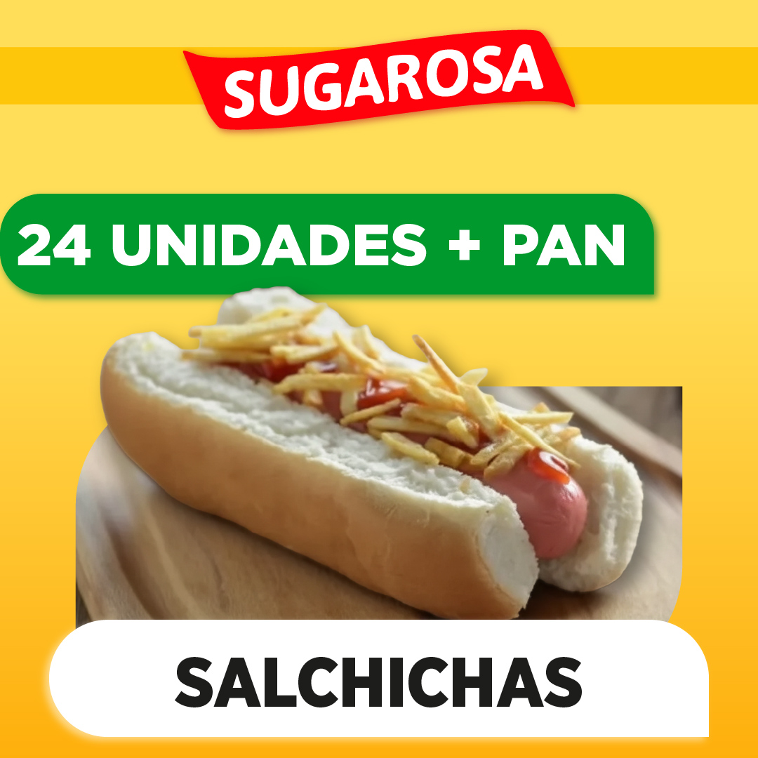 24 SALCHICHAS SUGAROSA CON PAN