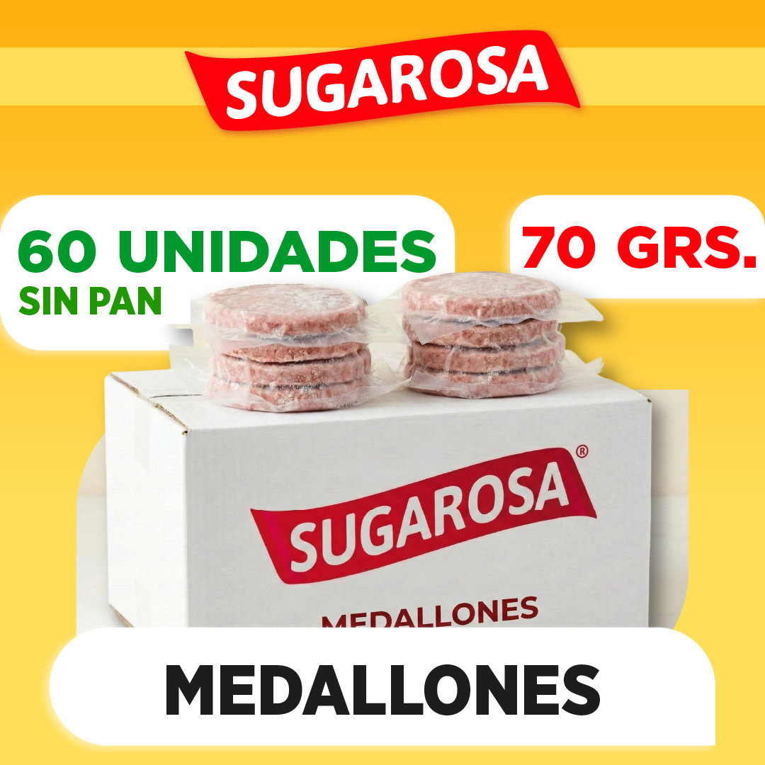 60 MEDALLONES SUGAROSA DE 70 GRS SIN PAN