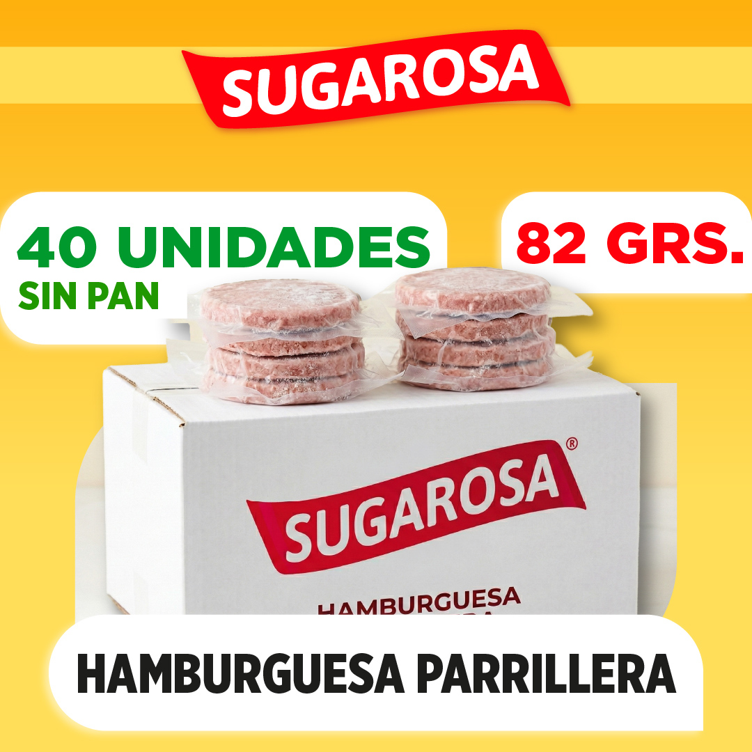 40 hamburguesas parrilleras SUGAROSA (82 grs) SIN PAN