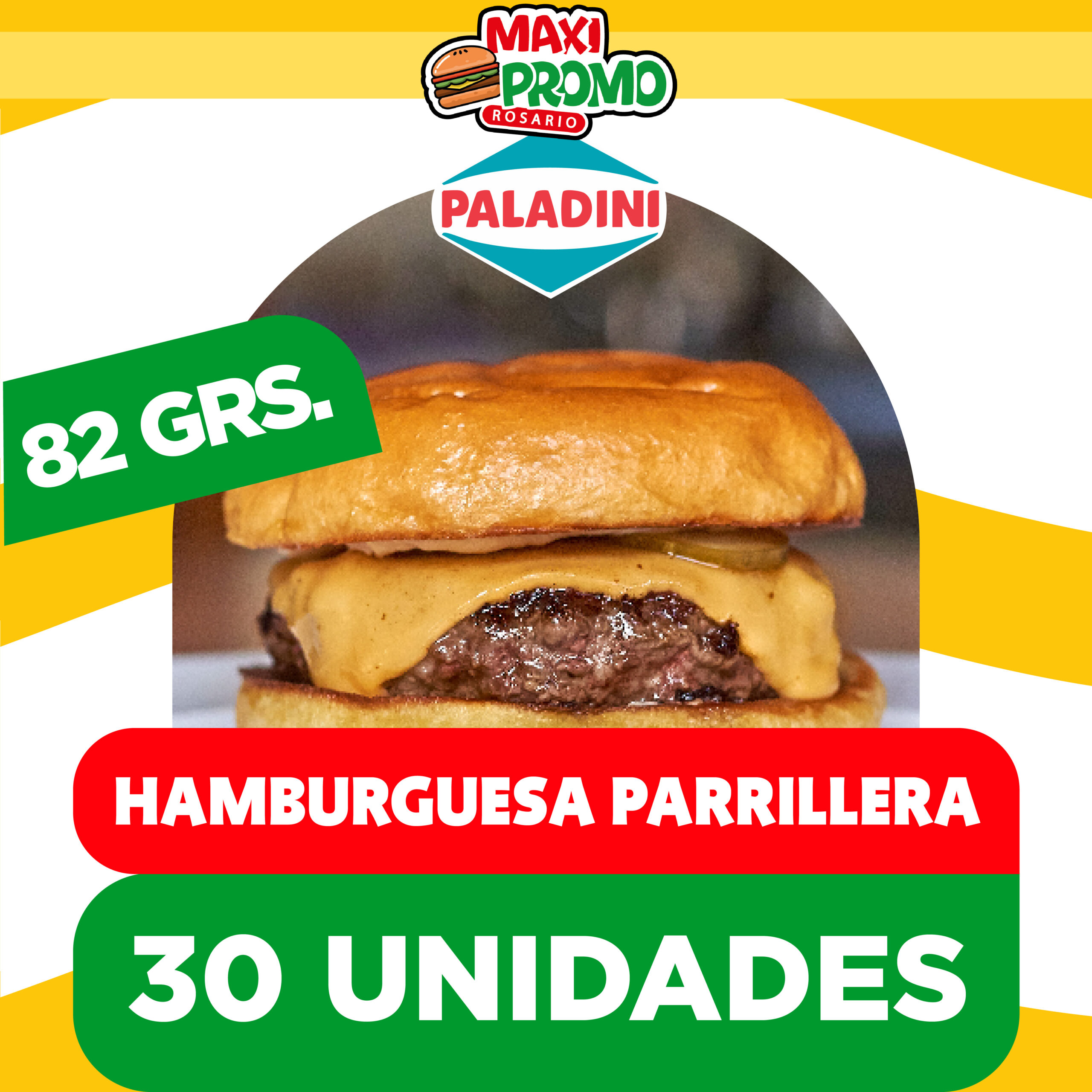 30 Hamburguesas PALADINI de 82 grs SIN PAN