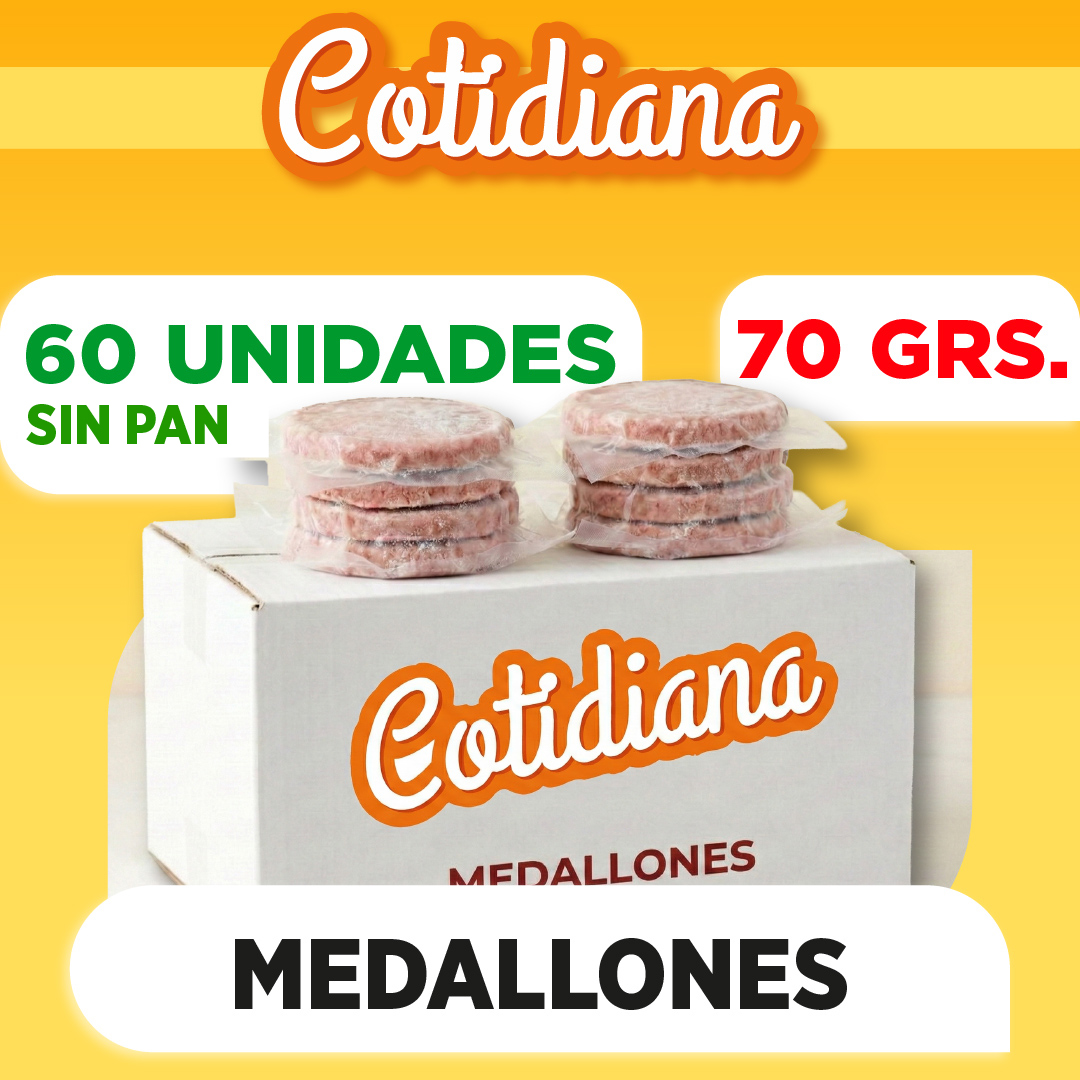 Medallones COTIDIANA de 70 grs x 60 SIN pan