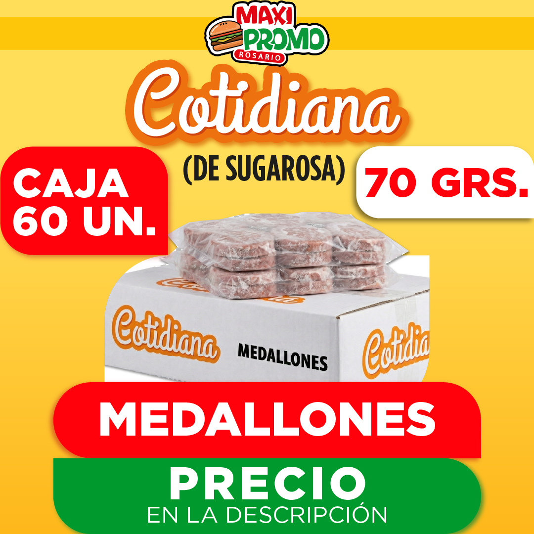 Medallones COTIDIANA de 70 grs x 60 SIN pan