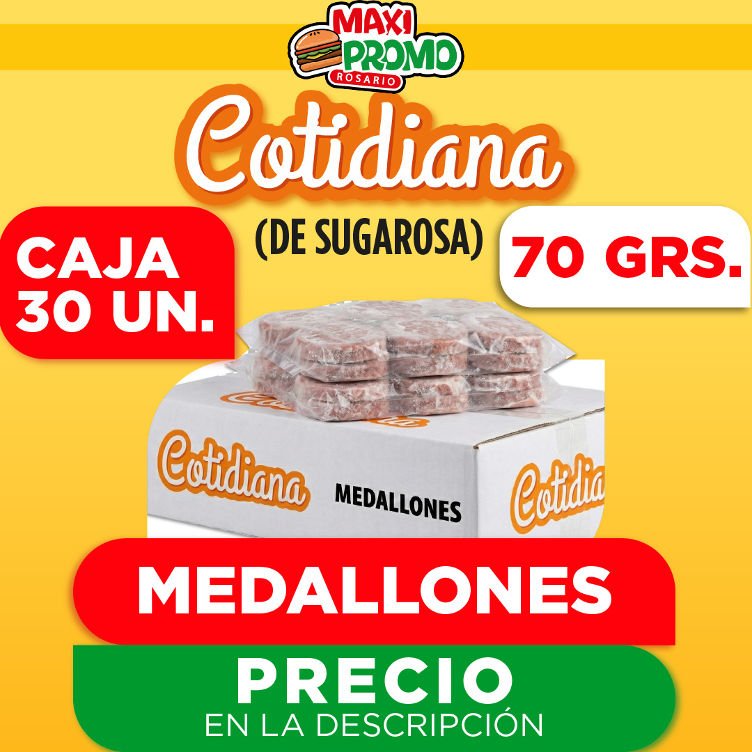 Medallones COTIDIANA de 70 grs x 30 SIN pan